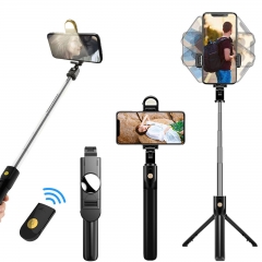 DOSYU Selfie Stick with Remote Control Mobile Phone Tripod 360° Rotation Expandable Selfie Stick Bluetooth (with Mirror)