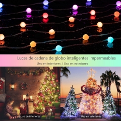 DOSYU Christmas Series, Christmas Decorative Light 10m with USB Control/Remote IR Ball Light RGBIC 66 LED Light, Bluetooth Control