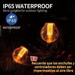 15M/49.2 FT Christmas Light String, 25pcs, IP65 Waterproof, for Christmas Decoration, Porch, Garden, Pool, Party, Campsite