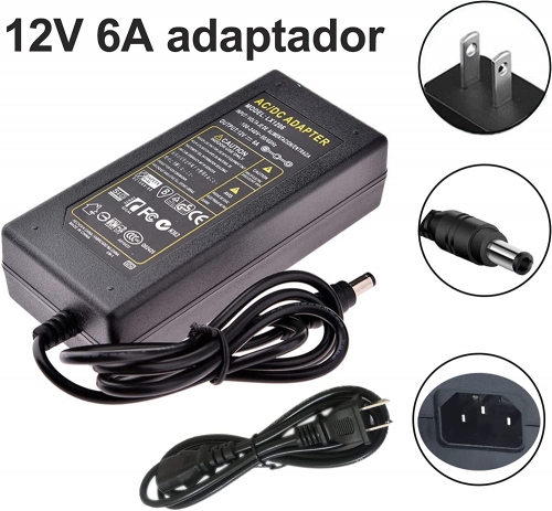 DOSYU 12V 6A Power Adapter Neon LED Strip Light Charger